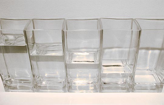 different water levels in different glasses