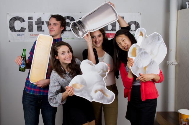 Popcorn, butter and salt cutouts (direct image with laminate on 1/4" komatex) at the event photobooth.