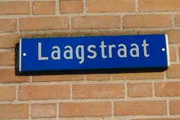 photo of blue street sign in Netherlands