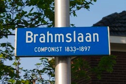 photo of blue street sign in Netherlands