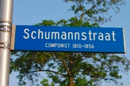 photo of blue street sign in Netherlands