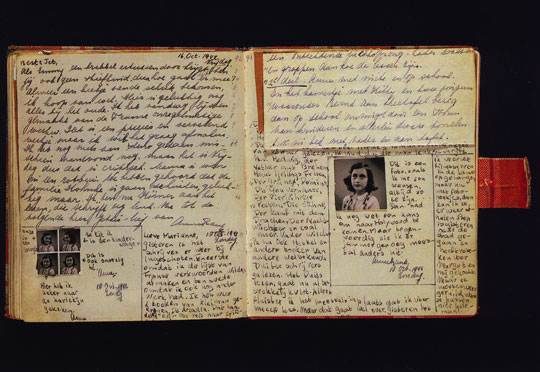 Anne Frank diary open