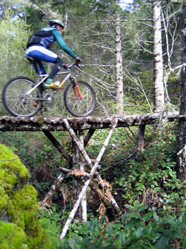 Jeff riding a bridge