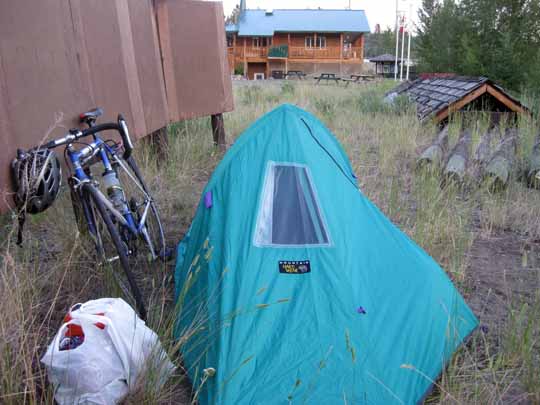 Tent and bicycle