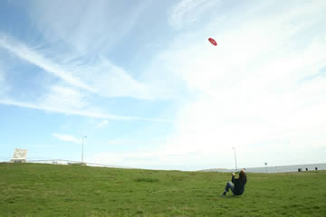 A man flies a kite